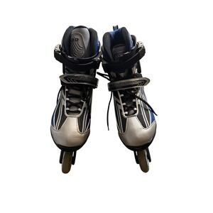Bladerunner Inline Skates Rollerblades Silver Blue Black Straps Size US‎ 9